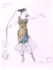 Anna Pavlova pukeutui Dianaksi tekijältä Leon Bakst