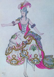 Pukusuunnittelu The Fairy Carnationille, Prinsessa Ruusunen tekijältä Leon Bakst