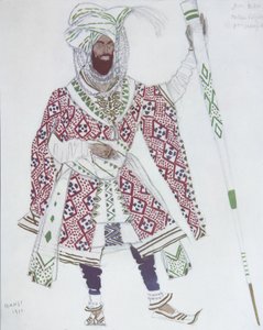 R. Hahnin pukusuunnittelu Ballet Blue Godille, 1912 tekijältä Leon Bakst