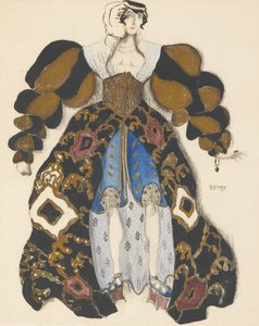 Pukusuunnittelu R. Straussin baletti La Légende de Josephiin tekijältä Leon Bakst