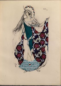 Pukusuunnittelu Paul Parayn balettiin Artemis, 1922 tekijältä Leon Bakst