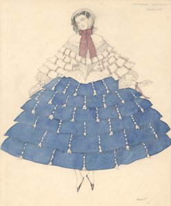 Pukusuunnittelu R. Schumannin balettiin Carnaval, 1910. tekijältä Leon Bakst