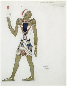 Pukusuunnittelu E. Verhaerenin ja D. de Séveracin balettiin Hélène de Sparte, 1912 tekijältä Leon Bakst
