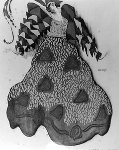 Pukusuunnittelu balettiin "La Legende de Joseph" tekijältä Leon Bakst