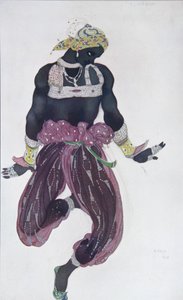 Pukusuunnittelu N. Rimski-Korsakovin balettiin Sheherazade, 1910 tekijältä Leon Bakst