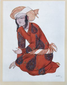 Pukusuunnittelu N. Rimski-Korsakovin balettiin Sheherazade, 1922 tekijältä Leon Bakst