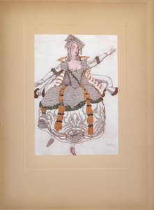 Pukusuunnittelu P. Tšaikovskin balettiin Prinsessa, 1921 tekijältä Leon Bakst