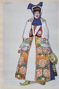 Pukusuunnittelu N. Rimski-Korsakovin oopperaan Sadko, 1917 tekijältä Leon Bakst