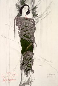 Pukusuunnittelu balettitanssija Ida Rubinsteinille, 1911 tekijältä Leon Bakst