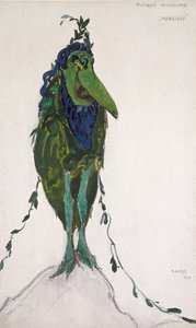 "La Divinite Mineure" -asu elokuvalle "Narcisse", 1911 tekijältä Leon Bakst