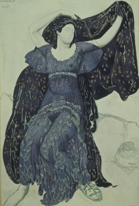 Nymfi Echo. Pukusuunnittelu N. Tcherepninin balettiin Narcisse, 1911 tekijältä Leon Bakst