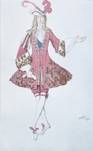 Sivu de la prinsessa. Pukusuunnittelu P. Tšaikovskin balettiin Prinsessa, 1916 tekijältä Leon Bakst
