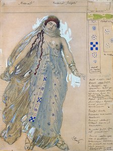 Phaedra. Pukusuunnittelu Euripideksen draamaan Hippolytus, 1902 tekijältä Leon Bakst