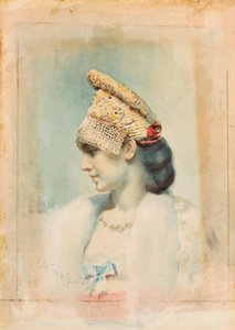 Muotokuva tytöstä, jolla on kokoshnik tekijältä Leon Bakst