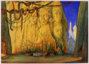 Lavastus R. Hahnin baletinsiniselle jumalalle, 1911 tekijältä Leon Bakst