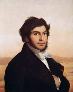 Muotokuva Jean-Francois (Jean Francois) Champollionista (1790-1832), ranskalainen egyptologi, hieroglyfien tulkinta. Leon Cognietin (1794-1880) maalaus. Louvren taidemuseo. tekijältä Léon Cogniet
