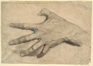 Piirustus, Käden tutkimus, 1881-92 tekijältä Leon Dabo
