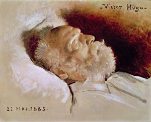 Muotokuva Victor Hugosta (1802-85) kuolinvuoteellaan, 22. toukokuuta 1885.