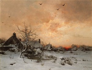 Tammikuu: Cernay, lähellä Rambouilletia. tekijältä Leon Germain Pelouse
