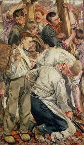 Miehet, vasen paneeli The Age of the Workerista tekijältä Leon Henri Marie Frederic