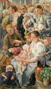Naiset, oikeanpuoleinen paneeli teoksesta Työntekijän iät, 1895.