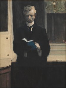Omakuva ja sininen luonnoslehtiö tekijältä Leon Spilliaert