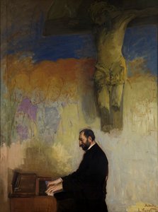 Felix Jasienskin (1861-1929) muotokuva urkuilla