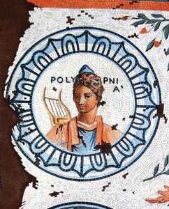 Polymnia, Pyhän Laulun Muse, Laulu, Oratorio ja Retoriikka (värikaiverrus) tekijältä Leon de (after) Laborde