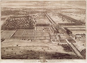 Temple Newsam Housen näkymä idästä, kaiverrus Jan Kip (n. 1652-1722) 1702 (kaiverrus)