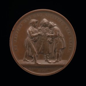 Canvassing for Votes -keskeinen kohtaus William Hogarthin maalauksesta [käänteinen], 1848. tekijältä Leonard Charles Wyon