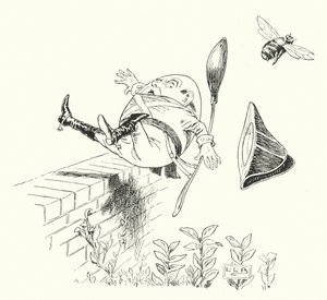 Humpty Dumpty istui seinällä (kaiverrus)