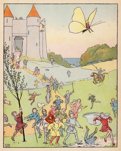 Kuvitus Tom Thumb -lehteä varten (värilitografia) tekijältä Leonard Leslie Brooke