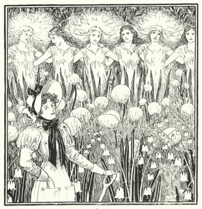 Mistress Mary, päinvastoin, kuinka puutarhasi kasvaa (kaiverrus) tekijältä Leonard Leslie Brooke
