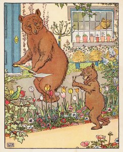 Kolme karhua (värilitografia) tekijältä Leonard Leslie Brooke