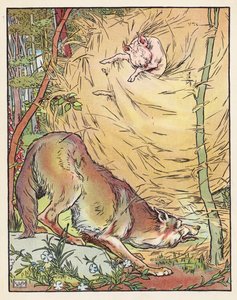 Kolme pientä porsasta (värilitografia)