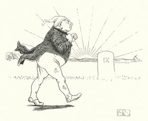 Siellä oli mies, eikä hänellä ollut mitään, ja rosvojat tulivat ryöstämään häntä (kaiverrus) tekijältä Leonard Leslie Brooke