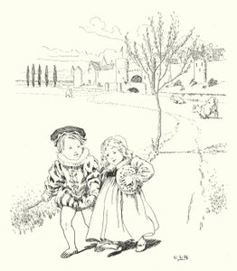 Markkinoille, markkinoille, ostamaan luumupullia (kaiverrus) tekijältä Leonard Leslie Brooke