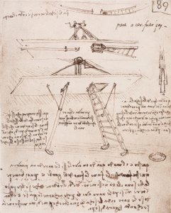 Abflug- und Landevorrichtung einer Flugmaschine tekijältä Leonardo da Vinci