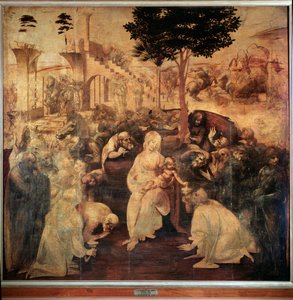 Adoration of the Magi - öljy puulle tekijältä Leonardo da Vinci