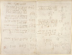 Arundel 263, f.220v, f.221, Notes; matemaattiset laskelmat, 