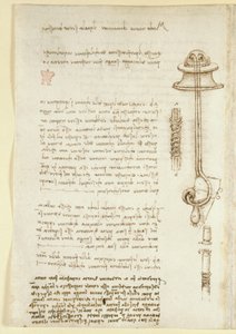 Arundel 263, f.24v Muistiinpanot ja luonnokset, jotka kuvaavat Leonardon tutkimusta sukeltajan hengityslaitteista (1508), Codex Arundelista (kynä ja muste paperille) tekijältä Leonardo da Vinci