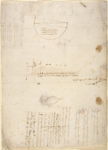 Arundel 263, f.33v Huomautuksia ja kaavioita mekaniikasta, "Codex Arundel" (kynä ja muste paperille) tekijältä Leonardo da Vinci