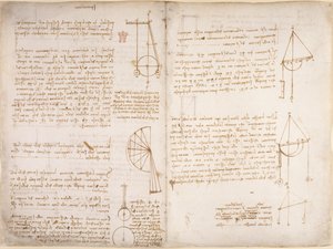 Arundel 263, f.67v, f.66 Huomautuksia ja kaavioita mekaniikasta, 