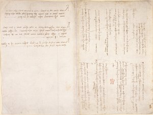 Arundel 263, ff.229v, f.226 Leonardo da Vincin muistiinpanot Codex Arundelista (kynä ja muste paperille) tekijältä Leonardo da Vinci