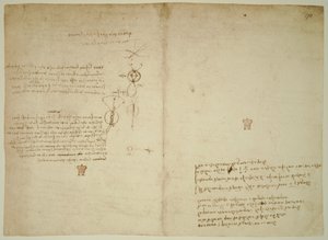 Codex Arundel. ff.171v-170r. tekijältä Leonardo da Vinci