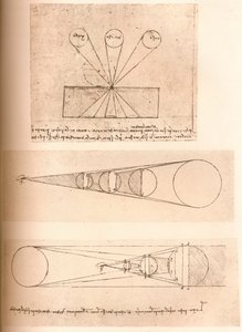 Lineaarisen perspektiivin sekä valon ja varjon teorioita kuvaavat kaaviot, c1472-c1519 1883 tekijältä Leonardo da Vinci