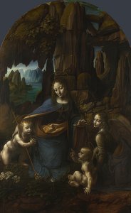 Madonna of the Rocks (Milanon San Francescon alttarille). Noin 1491 / 92-99 ja 1506-08 tekijältä Leonardo da Vinci