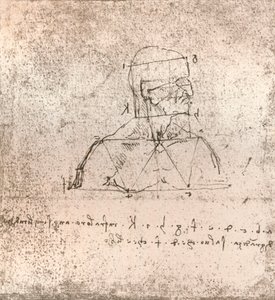 Piirros, joka havainnollistaa teoriaa ihmishahmon mittasuhteista, c1472-c1519 1883 tekijältä Leonardo da Vinci