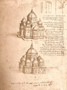 Piirustus kirkoista, c1472-c1519 1883 tekijältä Leonardo da Vinci