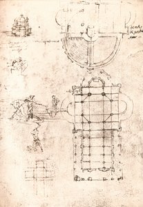 Piirustus kirkoista, c1472-c1519 1883 tekijältä Leonardo da Vinci